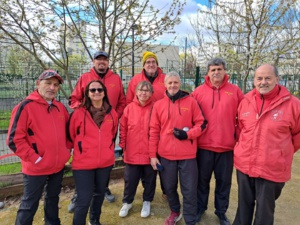 L'équipe SVCP : Alferedo, Luisa, Sébastien, Isabelle (coach), Didier, Richard, René et Norbert