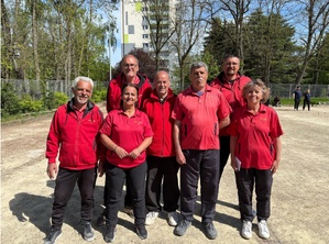 L'équipe SVCP : Gilles, Didier, Luisa, Norbert, René, Sébastien et Isabelle (coach)
