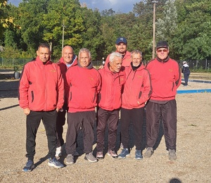 L'équipe SVCP 2 : David, Gilles, Jean-Marc, Gilles, Sébastien, Richard (joueur et coach) et Jean-Luc Gallo