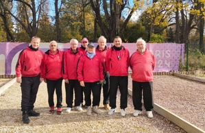 L'équipe SVCP 4 : Marc, Patrick El Mejri, Guy, Mickaël, Véronique, Patrick Mathien (joueur et coach), Tommaso et Robert