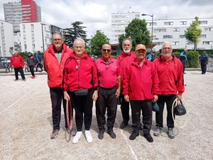 L'équipe SVCP 1 : Didier, Patrick (joueur et coach), Laurent, Michel, Giuseppe et René. Manque Max Bitor sur la photo