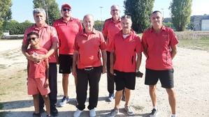 L'équipe SVCP 2 : Aaron (supporter), René (joueur et coach), Sébastien, Norbert, Didier, Roland, David