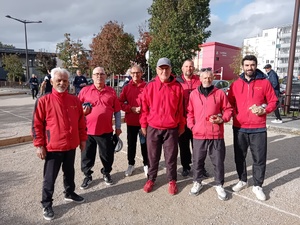 L'équipe SVCP 1 : Gilles, Jean-Marc, Daniel, Jean-Luc, Guillaume, Richard (joueur et coach) et Marc