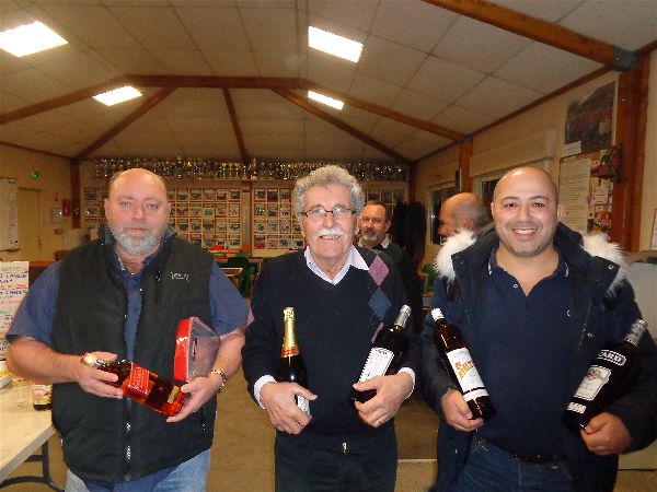 Le podium : Denis, 3ème, Maurice, 1er et Rachid, 2ème