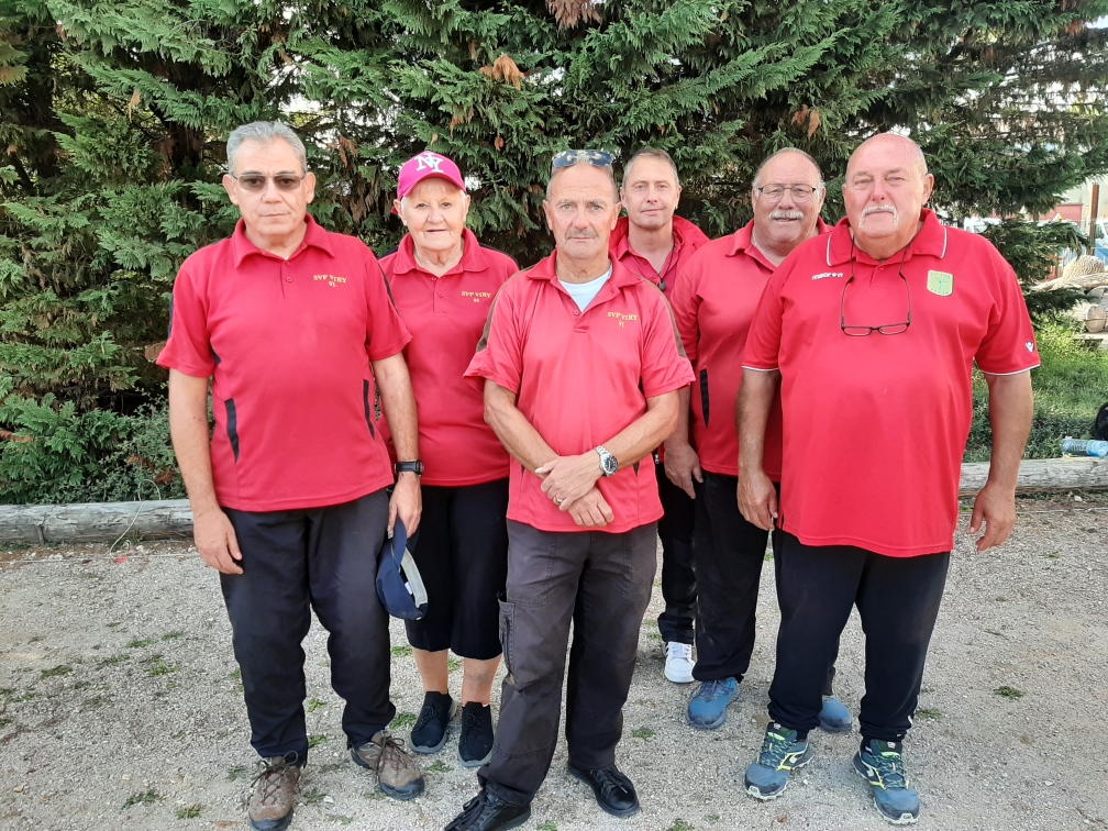 L'équipe SVCP : Bruno (coach), Christiane, Roland, Alain Durand, Didier, Alain Petit