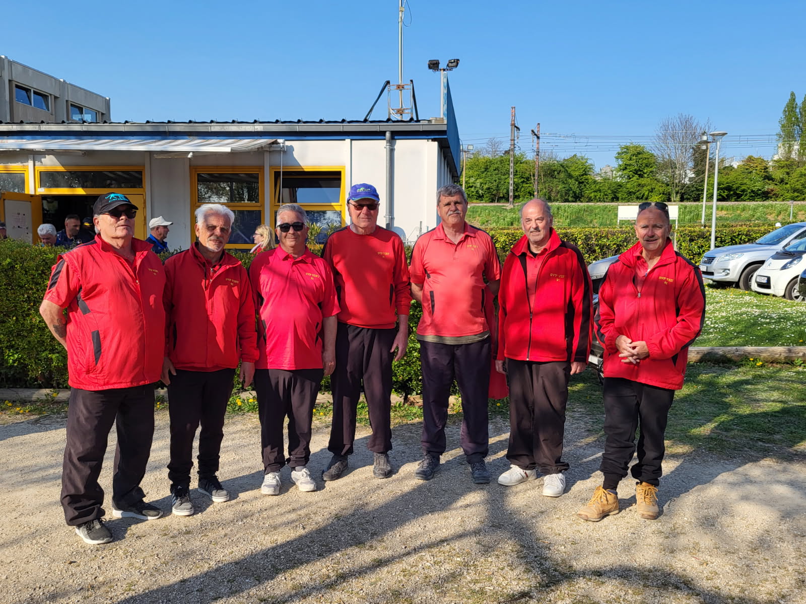 L'équipe SVCP de CRC 1 : Jean-Marc, Gilles, Jean-Marc, Jean-Luc, René (joueur et coach), Norbert et Roland