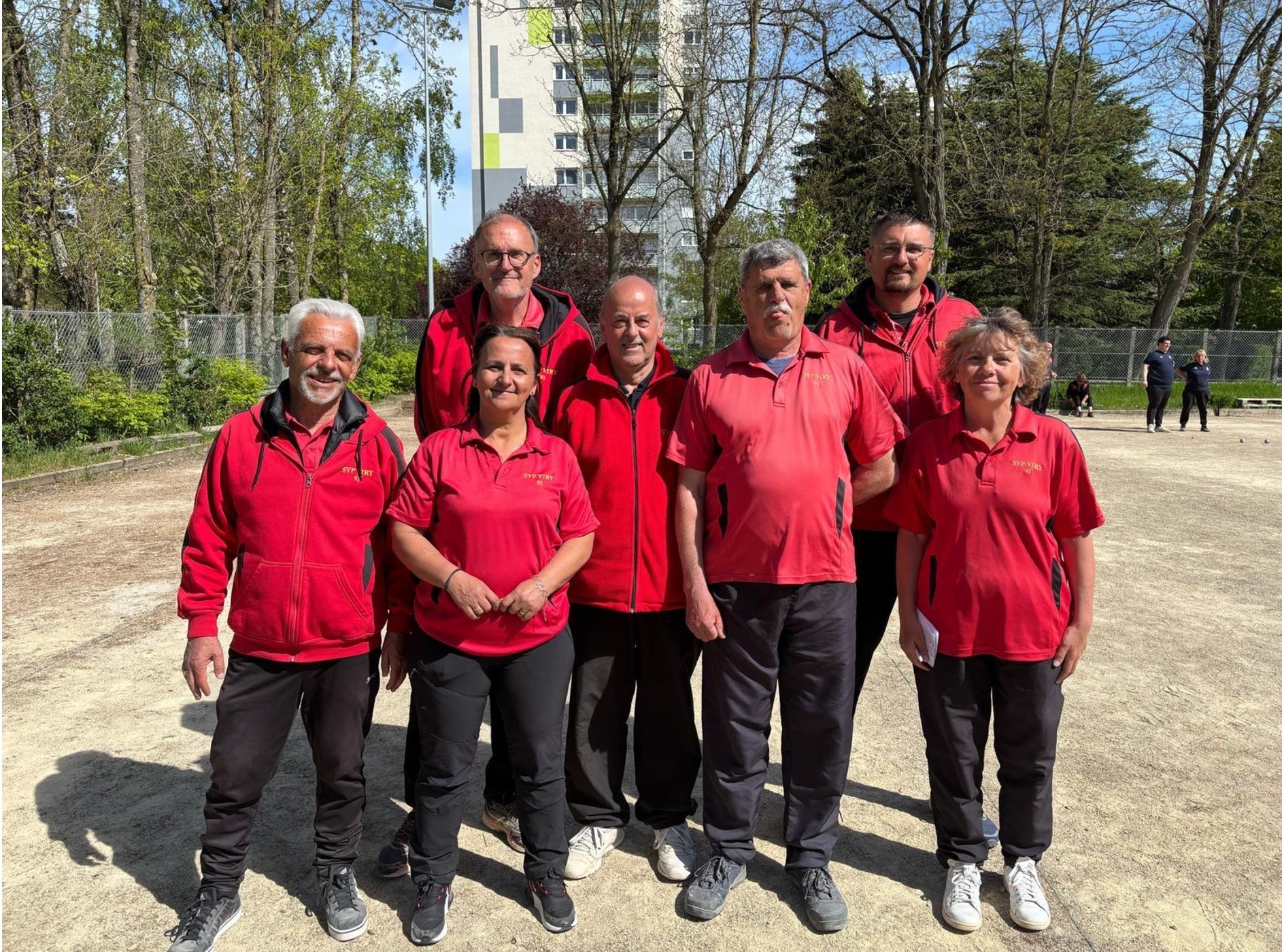 L'équipe SVCP : Gilles, Didier, Luisa, Norbert, René, Sébastien et Isabelle (coach)