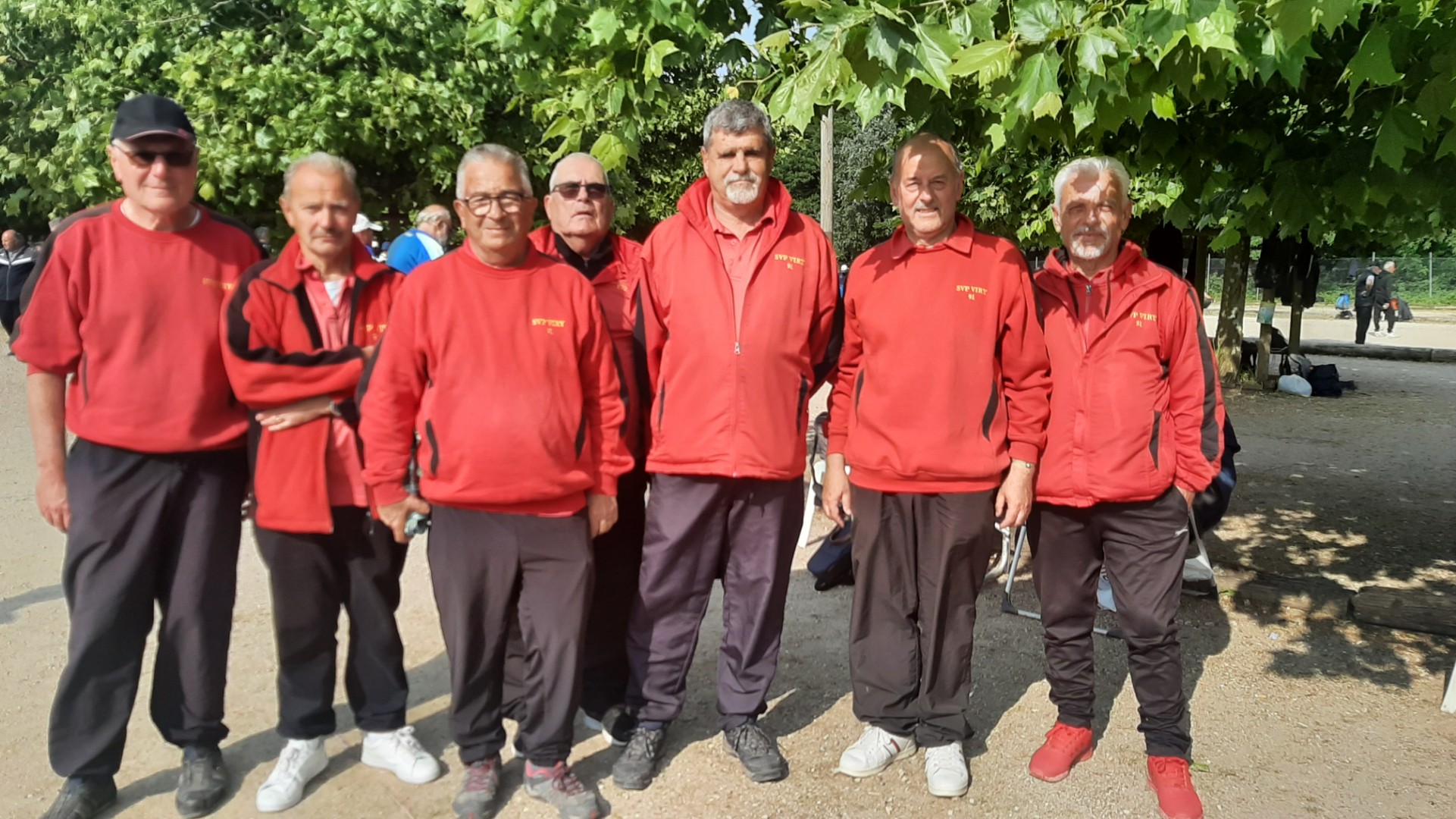 L'équipe SVCP : Jean-Luc (joueur et coach), Roalnd, Jean-Marc Fournier, Jean-Marc Gondouin, René (joueur et coach), Norbert et Gilles