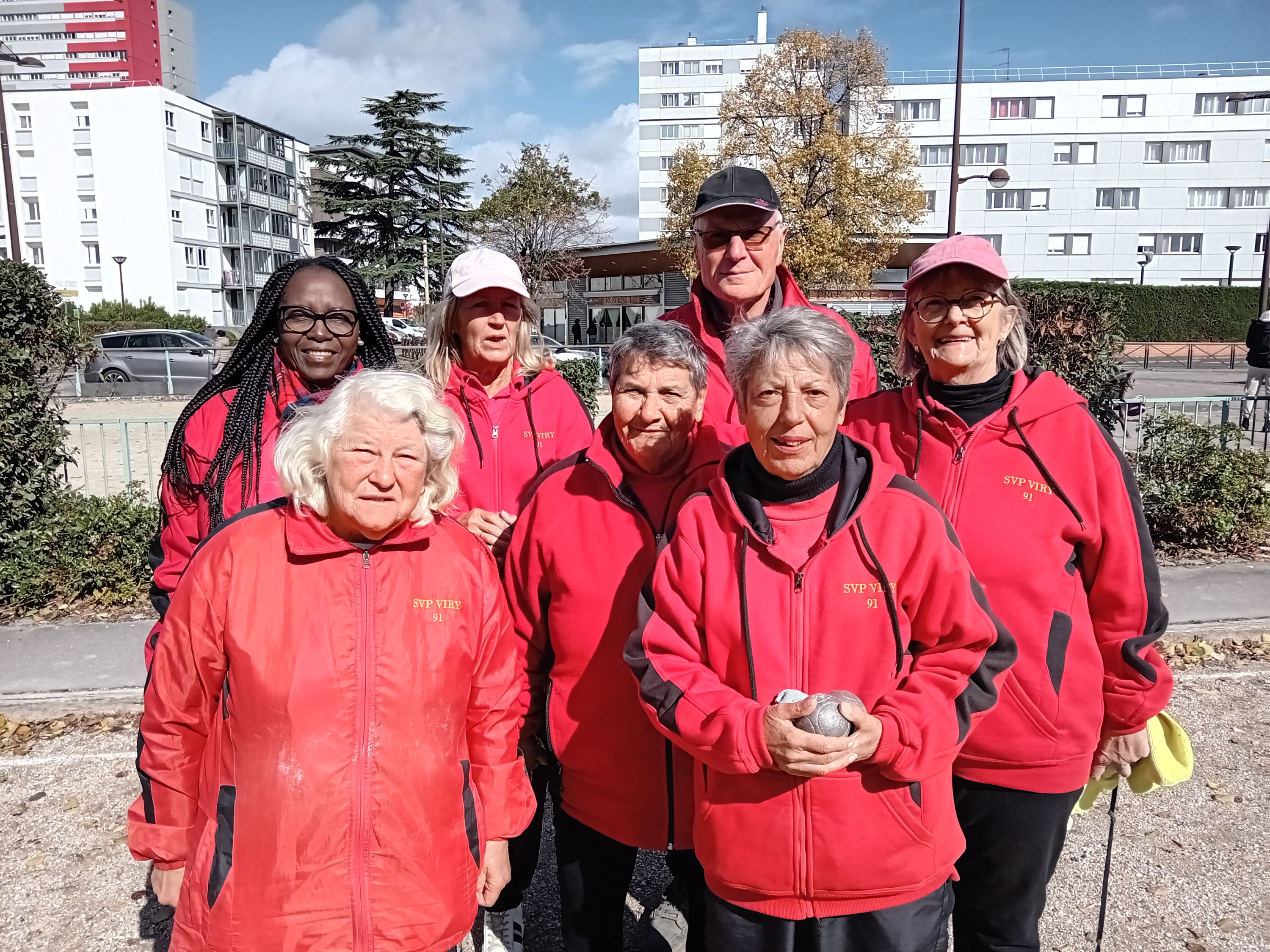 L'équipe SVCP 2 : Jocelyne, Martine, Yannick, Claudine Beck, Jean-Luc (coach), Anita, Claudine Louis