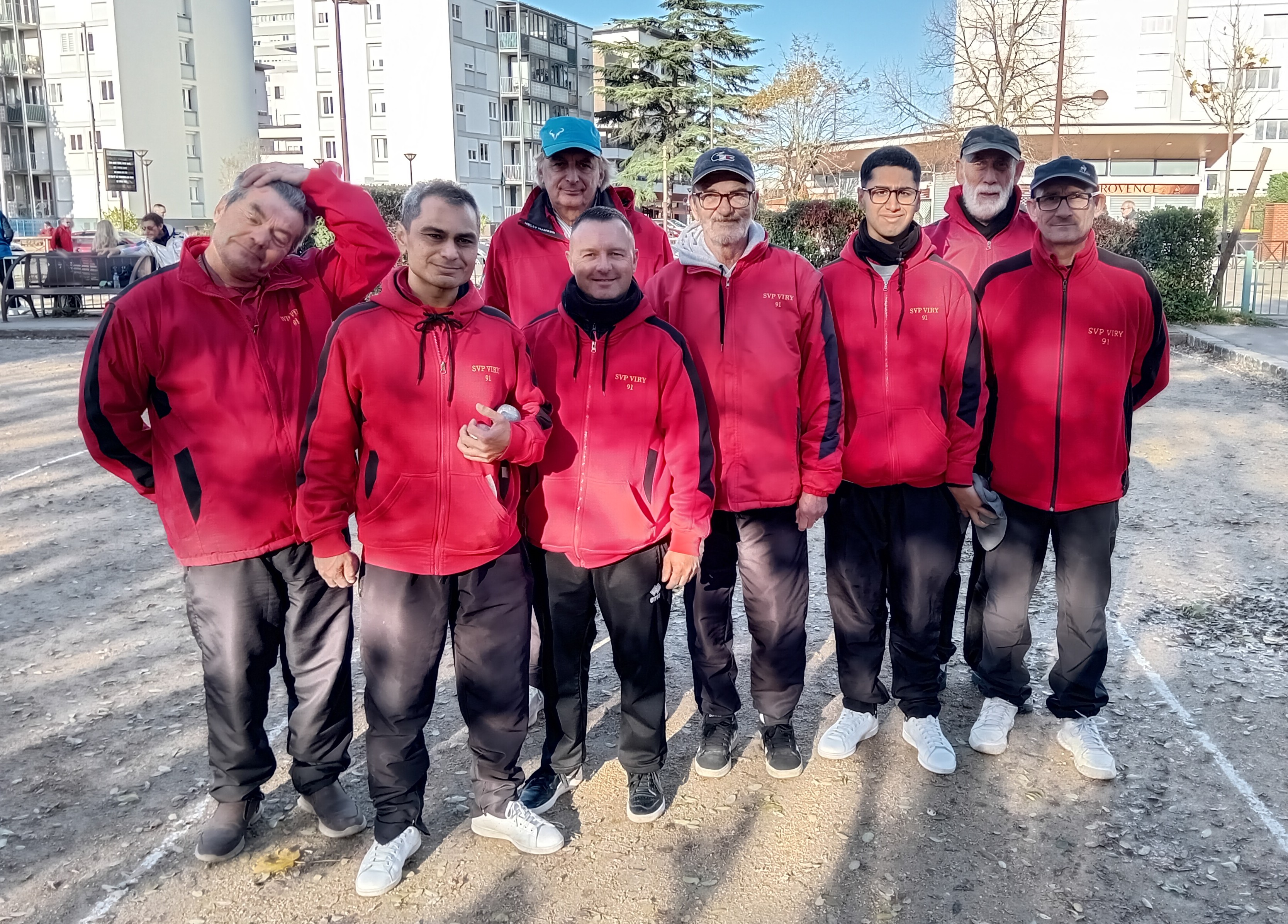 L'équipe SVCP 3 : Giuseppe, Patrick, Bruno, Stéphane, Christian (joueur et coach), Kilian, Michel et Daniel