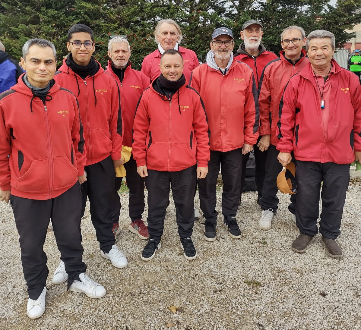 L'équipe SVCP 3 : Patrick, Kilian, Richard (coach), Stéphane, Bruno, Christian, Michel, Danielo et Giuseppe