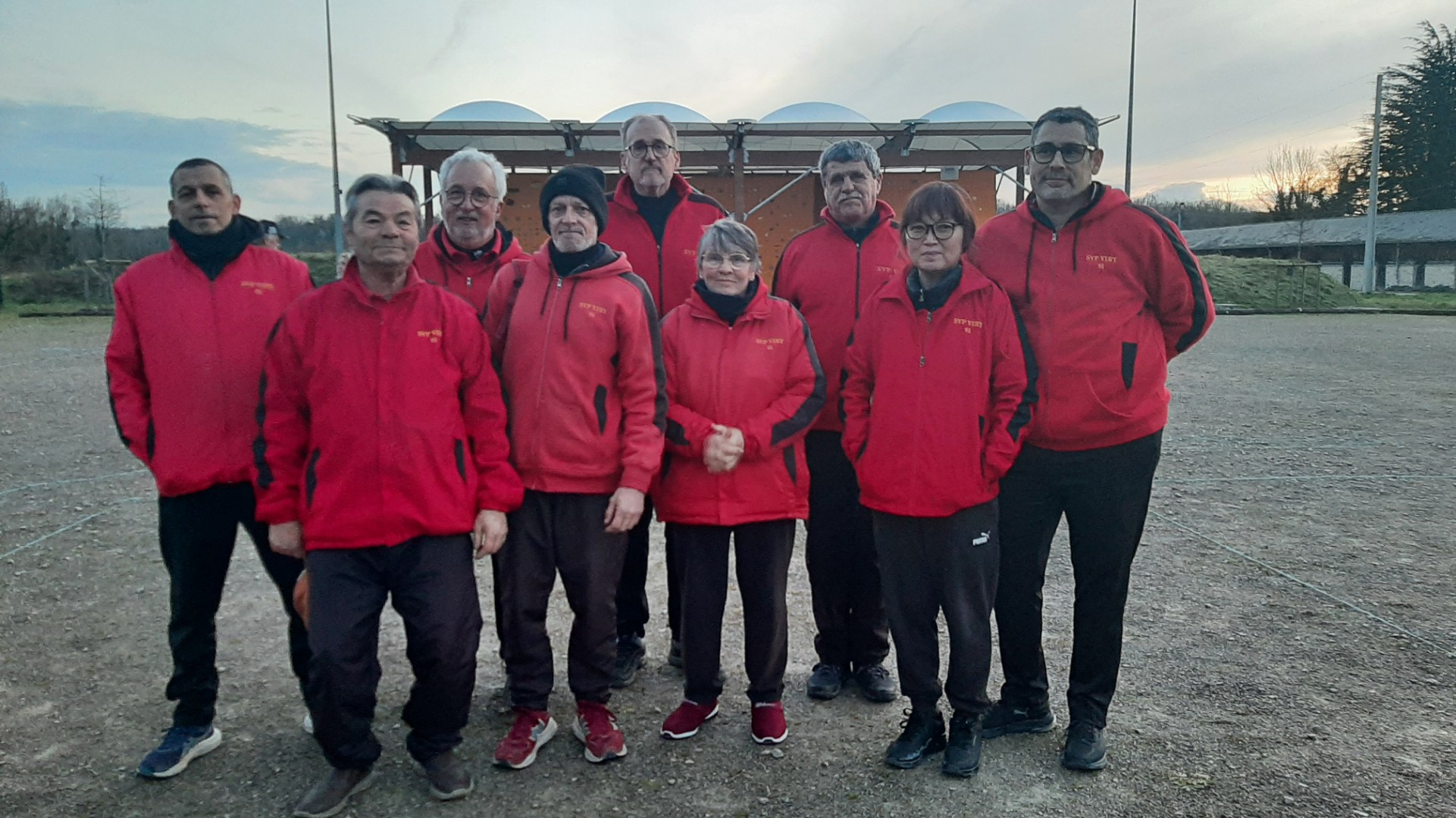 L'équipe SVCP : David, Giuseppe, René Louis, Richard, Didier, Babette, René Gardet (coach), Jiyoung et Christophe