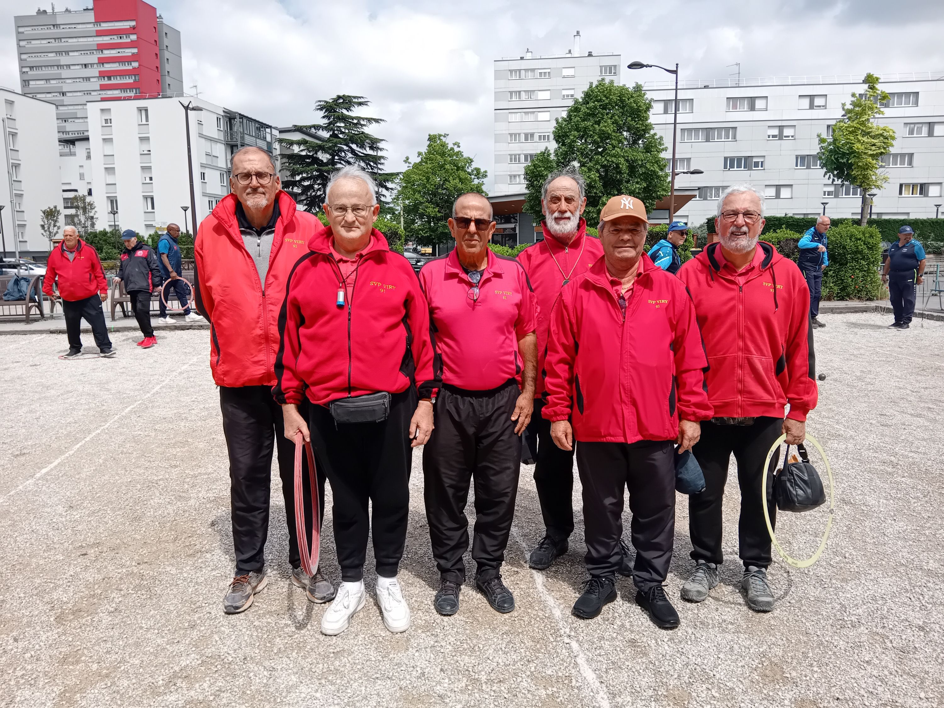 L'équipe SVCP 1 : Didier, Patrick (joueur et coach), Laurent, Michel, Giuseppe et René. Manque Max Bitor sur la photo