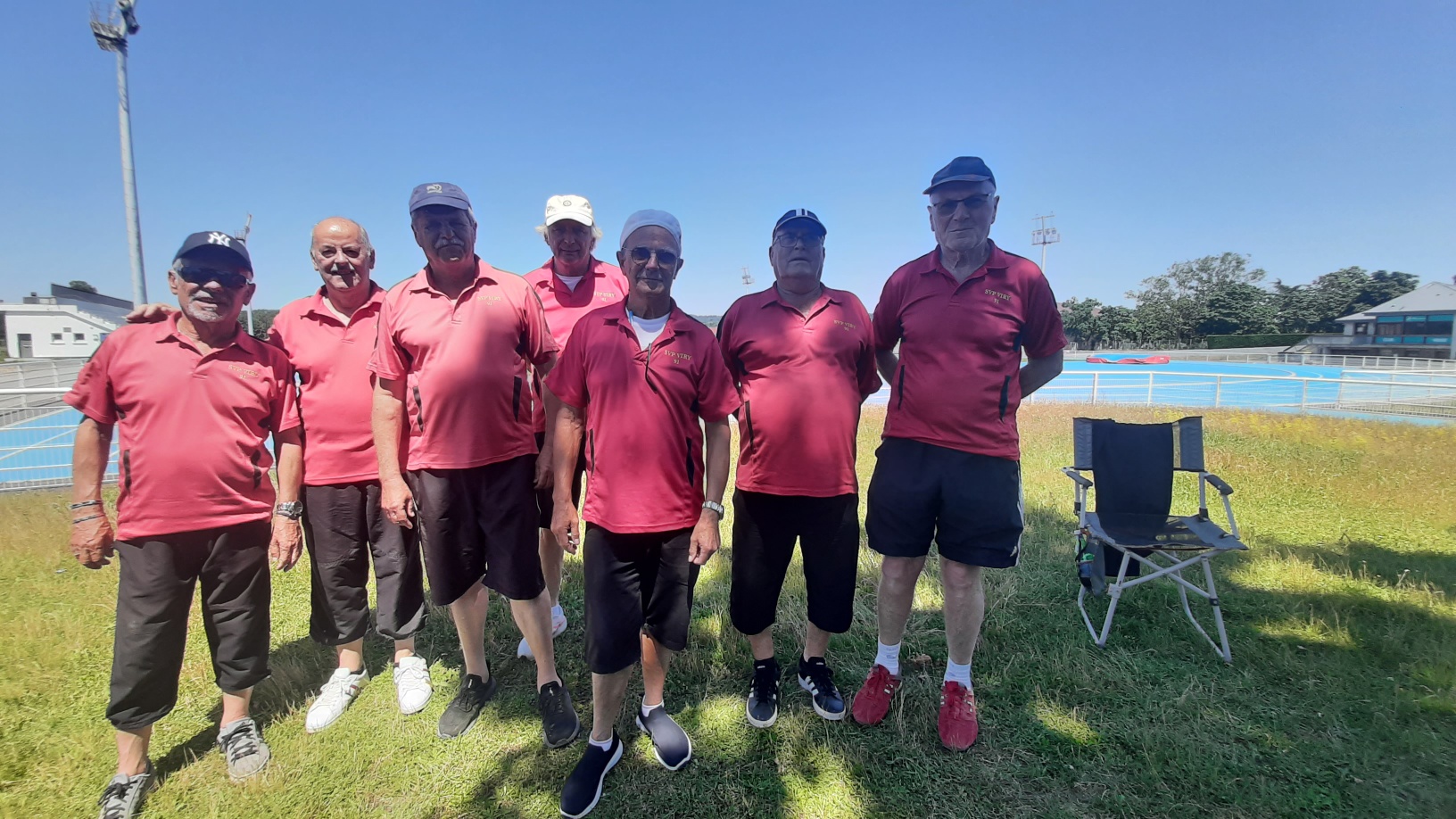 L'équipe SVCP : Gilles, Norbert, René (joueur et coach), Bruno, Roland, Jean-Marc et Jean-Luc