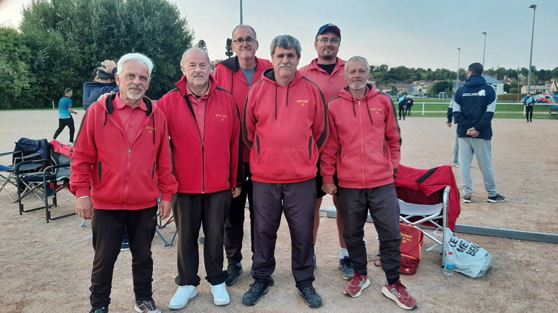 L'équipe SVCP : Gilles, Norbert, Didier (joueur et coach), René, Sébastien et Richard. Y ajouter Fabien Cursach.
