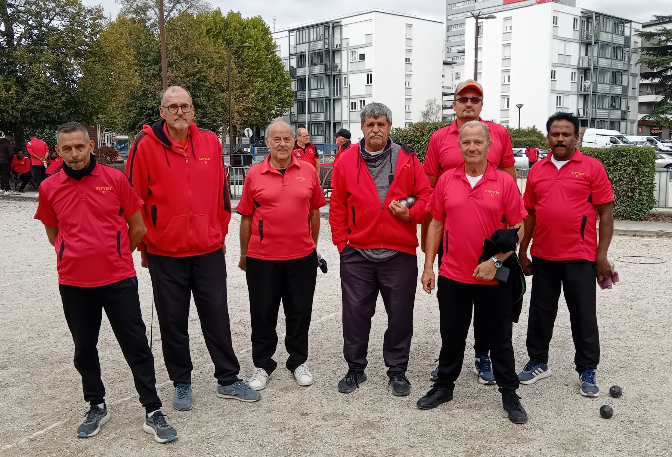 L'équipe SVCP 2 : David, Didier, Norbert, René (joueur et coach), Sébastien, Roland et Savoundraradjou