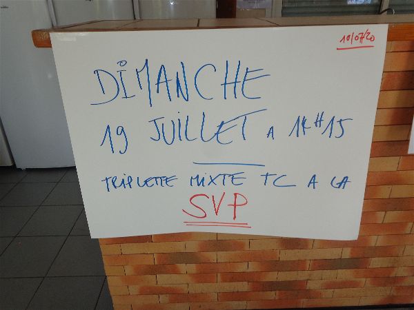 Triplette Mixte TC 19.07.2020 Triplette Mixte TC 19.07.2020