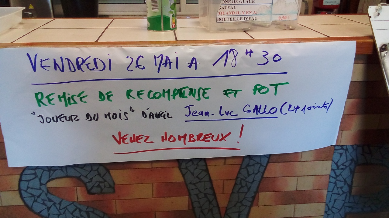 Joueur du mois avril 2023 Joueur du mois avril 2023