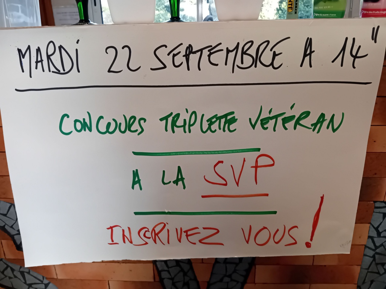 Triplette vétéran septembre 2026 Triplette vétéran septembre 2026