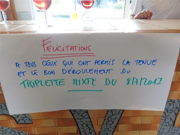 Triplette Mixte - 8.07.2017 Triplette Mixte - 8.07.2017