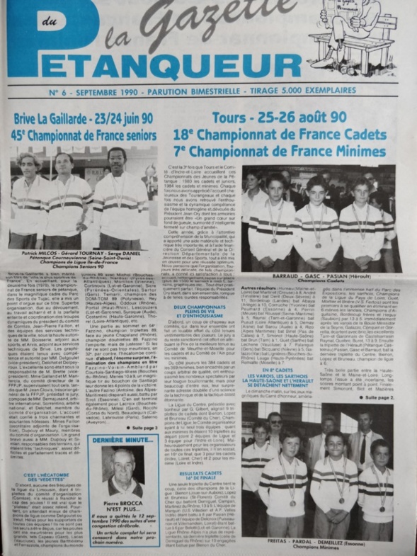 LA GAZETTE DU PETANQUEUR DE 1989 A 2001