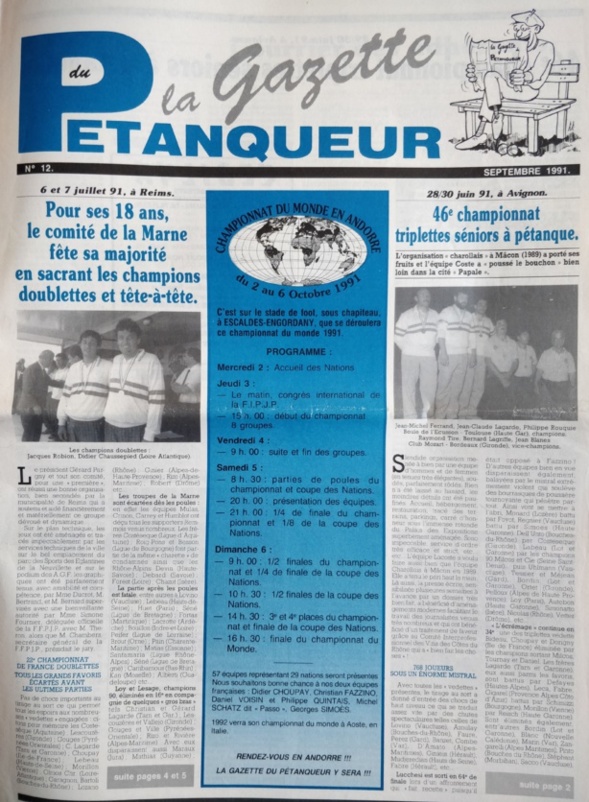 LA GAZETTE DU PETANQUEUR DE 1989 A 2001