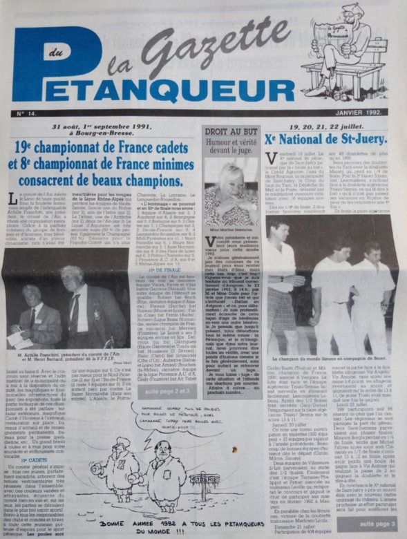 LA GAZETTE DU PETANQUEUR DE 1989 A 2001