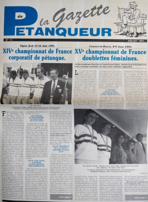 LA GAZETTE DU PETANQUEUR DE 1989 A 2001