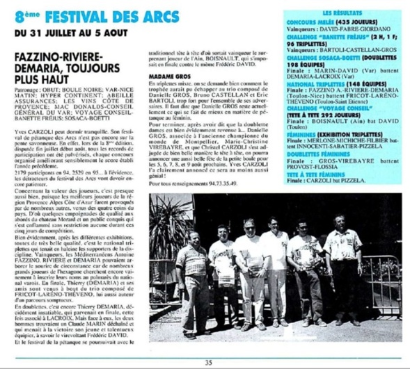 National des ARCS en 1995