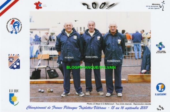 L'année 2001 à la Pétanque