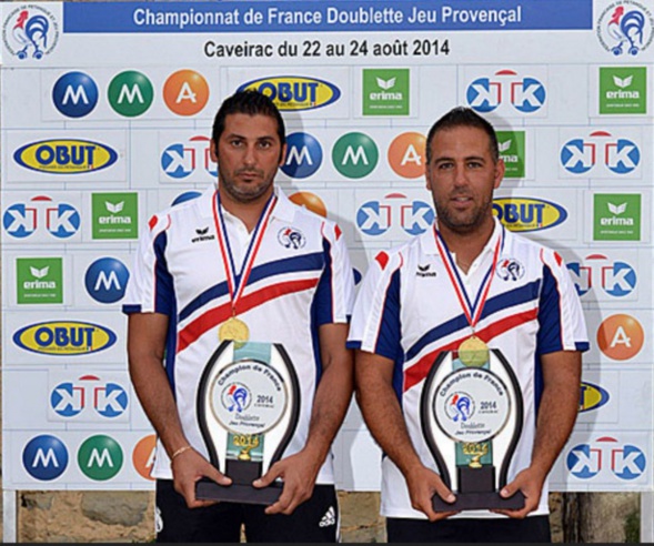 Les champions de France doublettes Jeu Provençal 2014 > Mohamed BENMOSTEFA et Fabrice ROUVIN