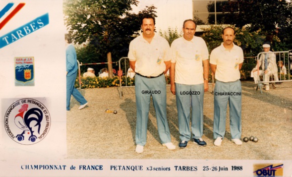 1988 vice champion des Alpes-Maritimes triplettes 