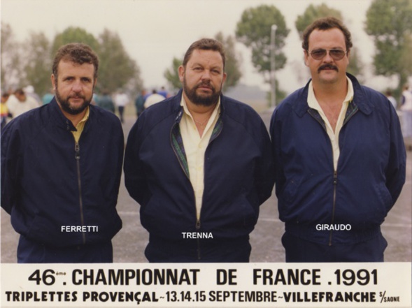 1991 qualifié au championnat de France triplettes au Jeu Provençal
