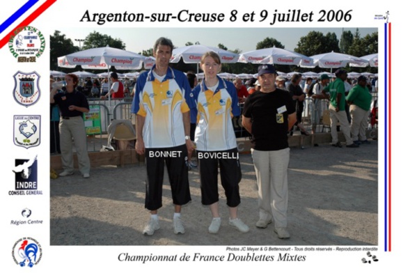 2ème France mixte à ARGENTON/CREUSE en 2006 perdu au barrage des poules contre DUMEZ - PRUD'HOMME du 19