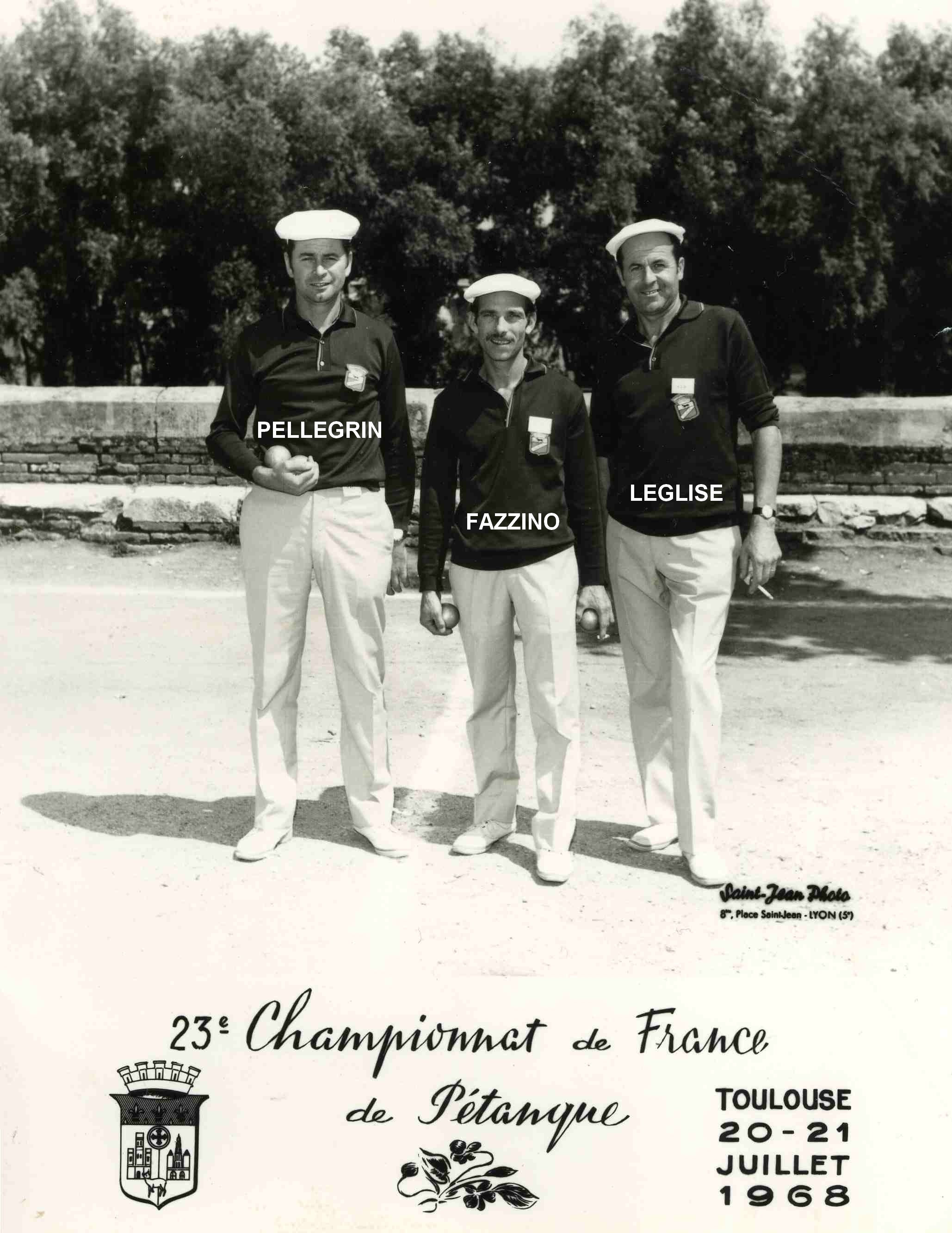 1968 championnat de France triplettes  à TOULOUSE