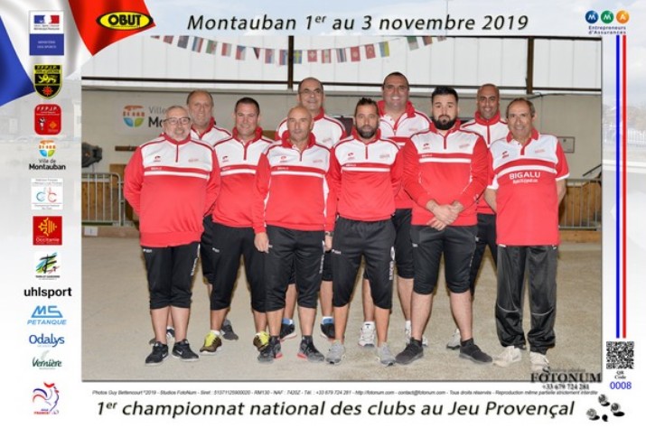 L'équipe de l'Association sportive de Mouans-Sartoux championne de France des clubs au Jeu Provençal