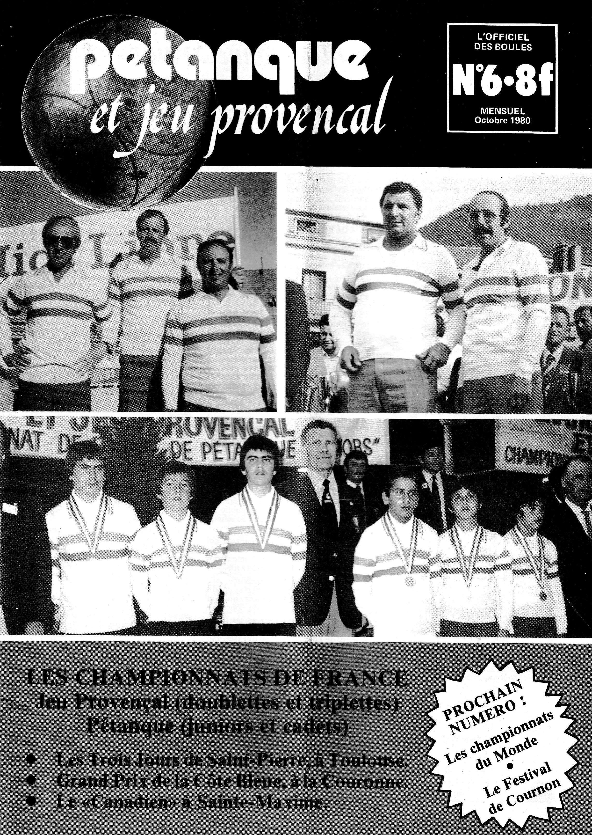 PETANQUE ET JEU PROVENCAL DE 1980 A 1982 PETANQUE ET JEU PROVENCAL DE 1980 A 1982