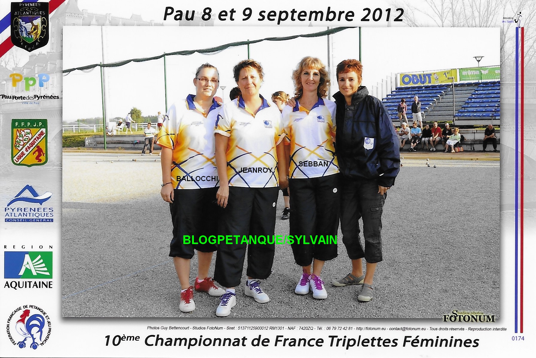 L'année 2012 à la Pétanque L'année 2012 à la Pétanque