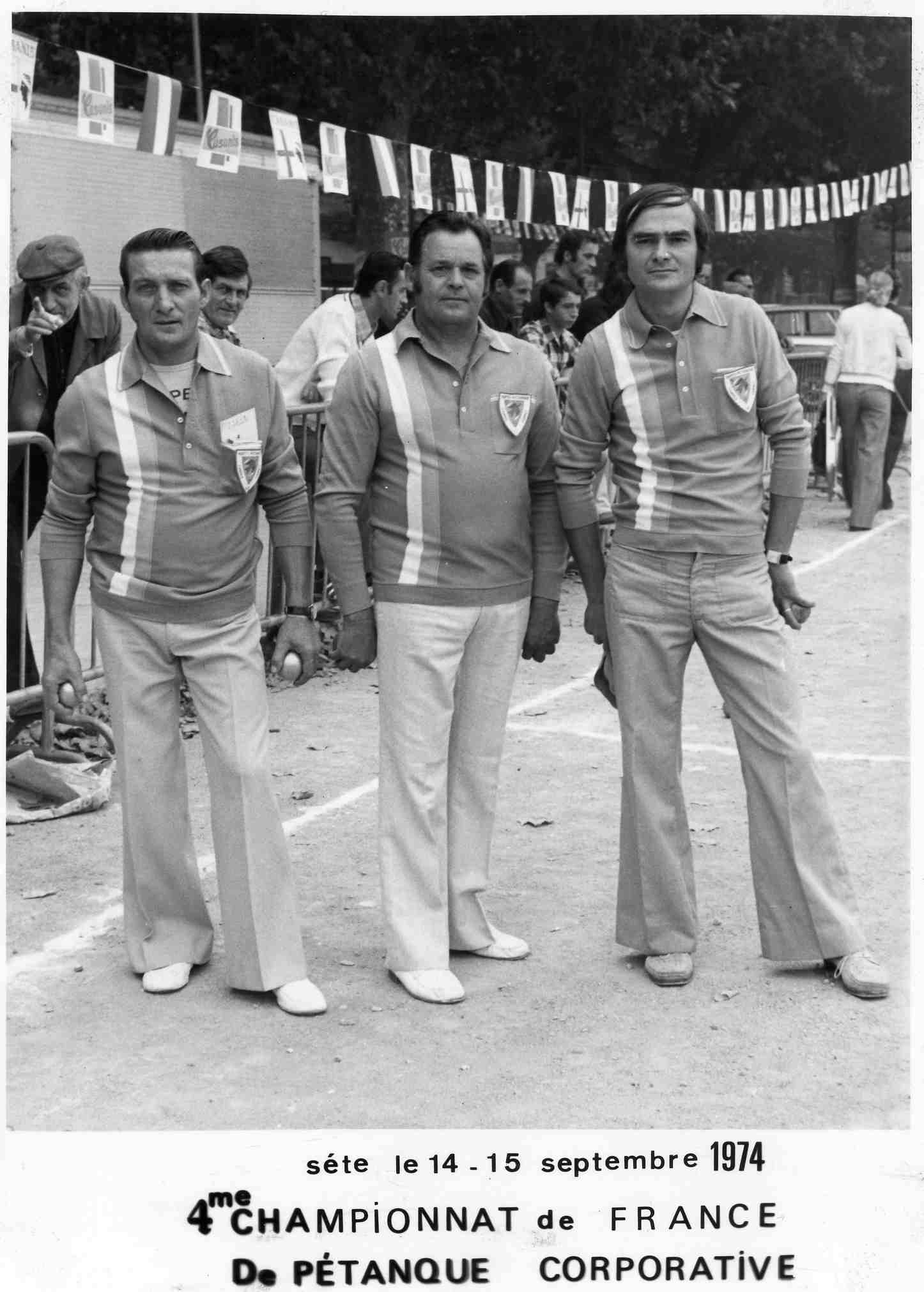 BONADIMAN (neness) - TRISCORNIA (l' haricot) et PALMERINI (l' aigle) à la coupe corporative en 1974 BONADIMAN (neness) - TRISCORNIA (l' haricot) et PALMERINI (l' aigle) à la coupe corporative en 1974