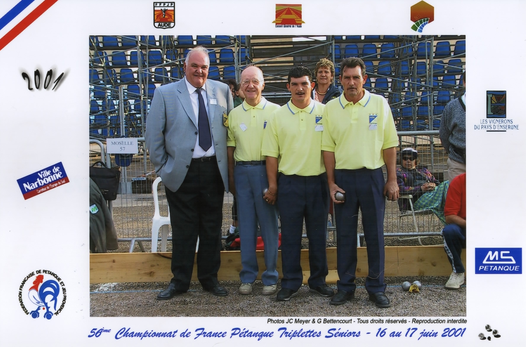 Championnat de France 2001 à coté de son fils Nicolas et Bernard NOAT