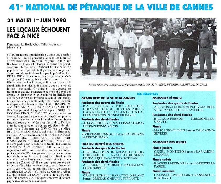 National de CANNES 1998