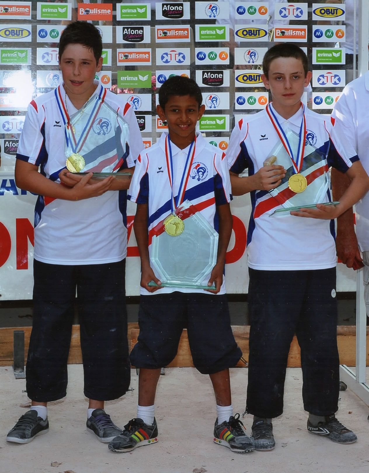 Les champions de France minimes  2011 > Alexandre AUGIER, François GOMEZ et Vincent AZEVEDO