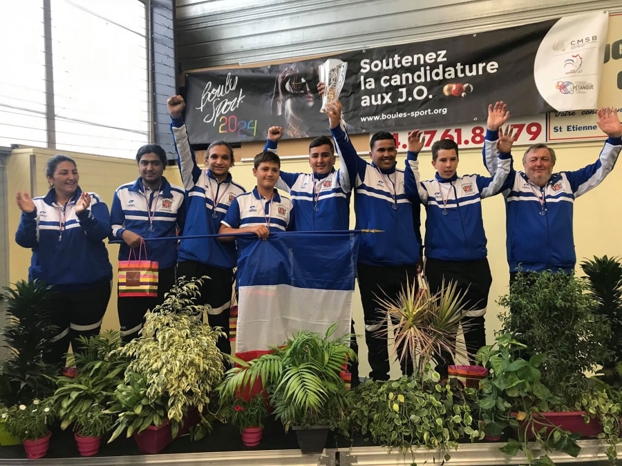 L' équipe de la Mini-boule Laurentine championne de France 2018 des clubs catégorie cadets-juniors