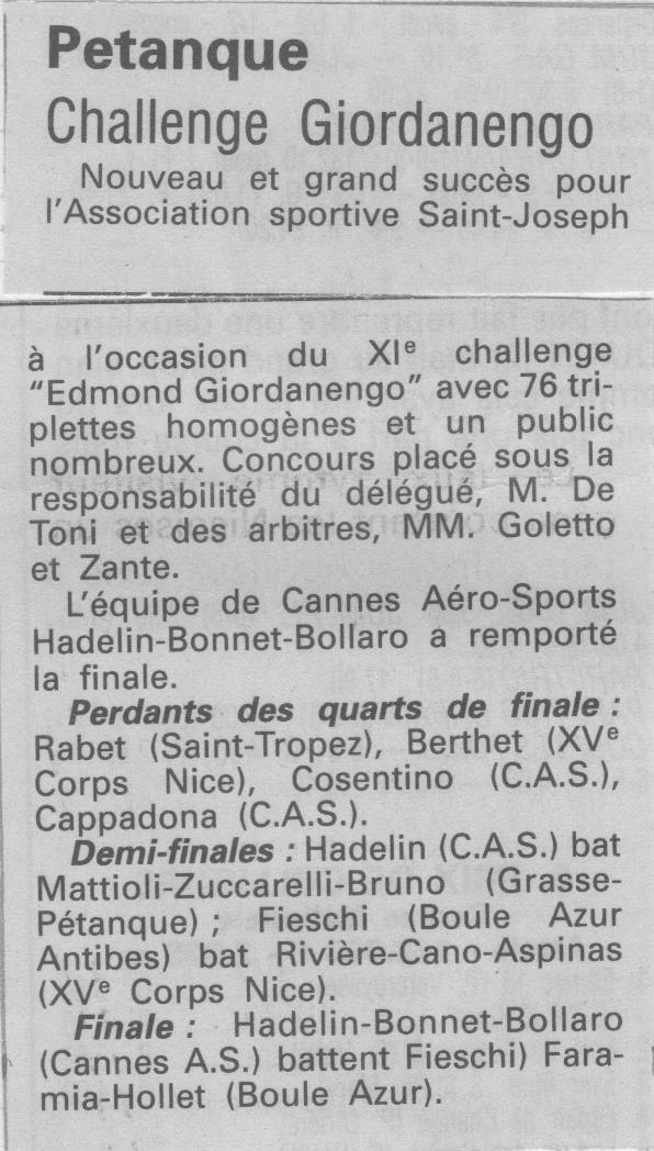 1996 CHALLENGE GIORDANENGO 1996 CHALLENGE GIORDANENGO