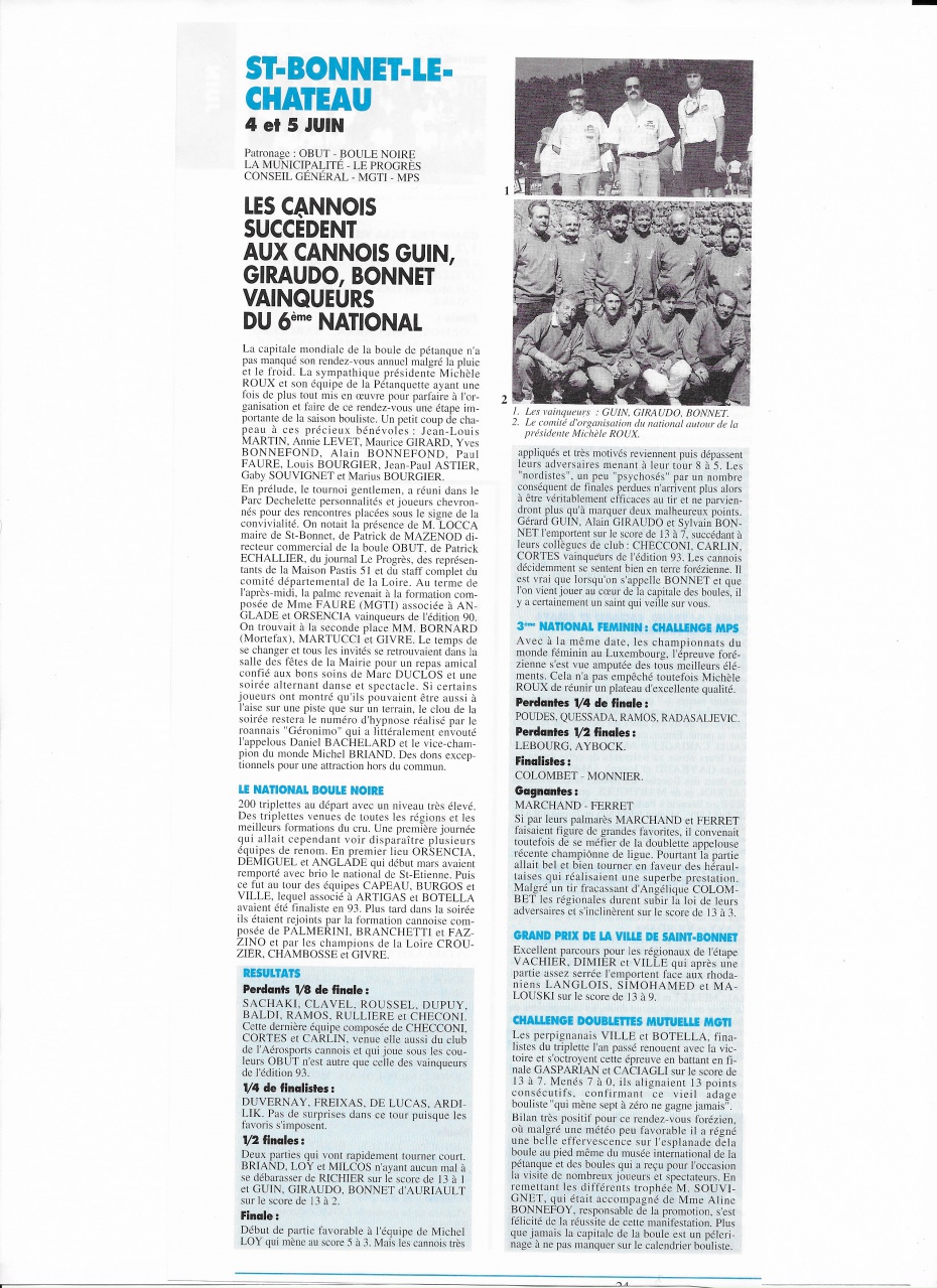 1994 OBUT MAG ST BONNET 1994 OBUT MAG ST BONNET