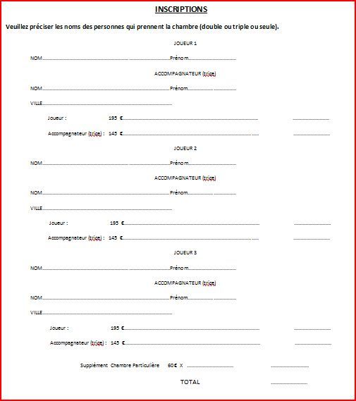 FICHE D'INSCRIPTIONS SEJOUR D'AVRIL 2012