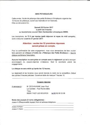 12 heures de pétanque aux Petits Brotteaux à Amplepuis 12 heures de pétanque aux Petits Brotteaux à Amplepuis