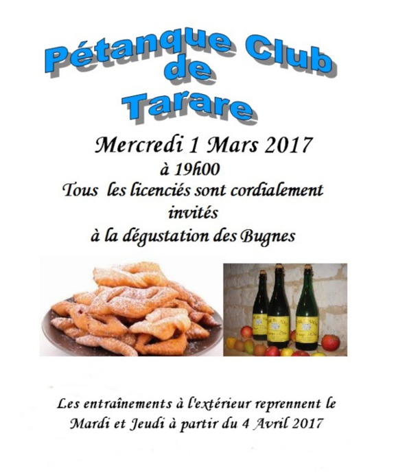 Dégustation de bugnes au Club de Pétanque Dégustation de bugnes au Club de Pétanque