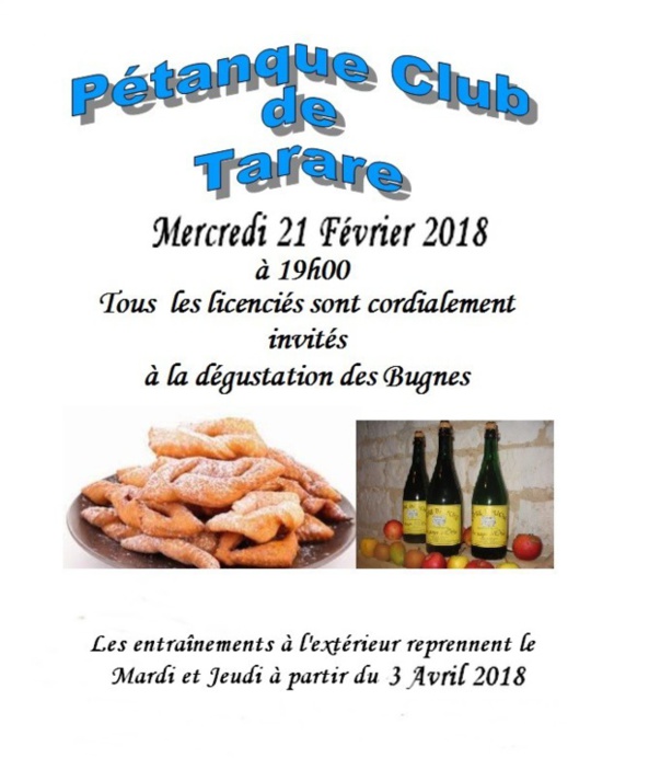 Dégustation de bugnes le 21 Février Dégustation de bugnes le 21 Février