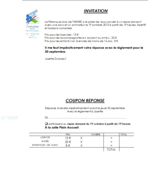 Soirée du 19 octobre Soirée du 19 octobre